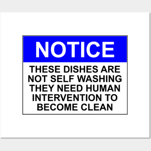 Notice - these dishes are not self washing, they need human intervention to become clean Posters and Art